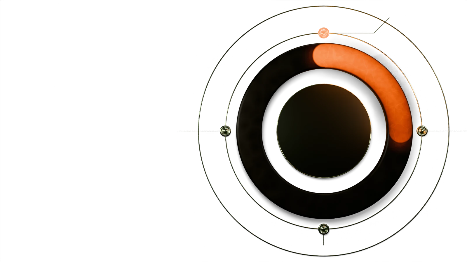 The Volundra ring, forged in metal and seen from above, showing its four stages: plan, decide, execute, document.